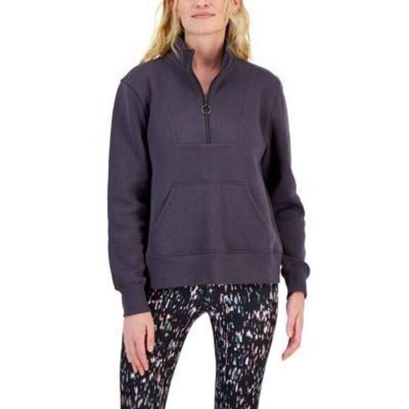 ID Ideology Women's Relaxed Colorblocked Zip Sweatshirt Pullover, Created for Ma - Picture 1 of 3